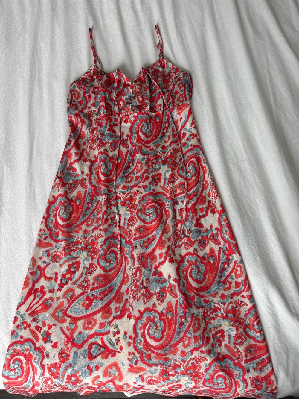 Y2K Paisley Satin Slip Dress | Coquette Boho Cottagecore Midi